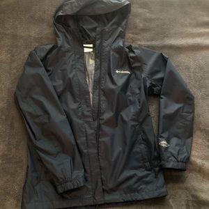 Navy blue Columbia rain jacket